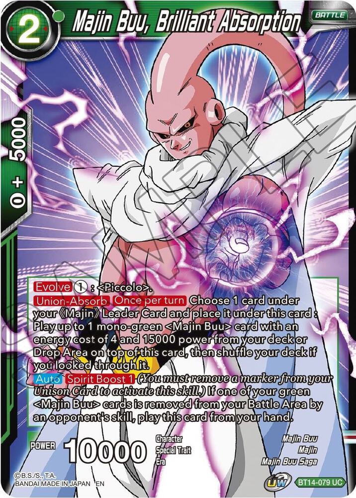 Majin Buu, Brilliant Absorption BT14-079 card from Cross Spirits
