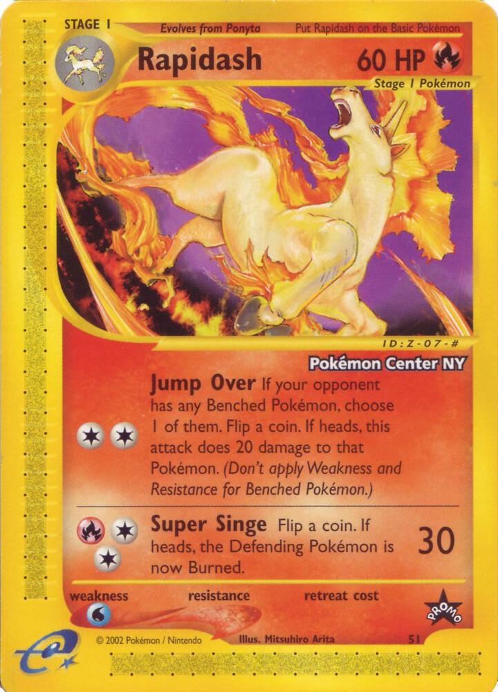Rapidash [Pokemon Center NY] 51/53 card from WoTC Promo