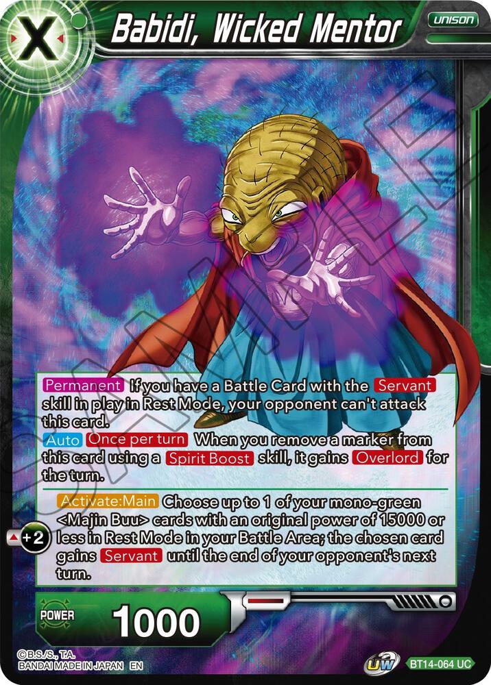 Babidi, Wicked Mentor BT14-064 card from Cross Spirits
