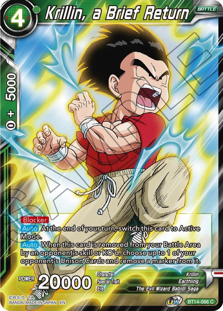 Krillin, a Brief Return BT14-066 card from Cross Spirits