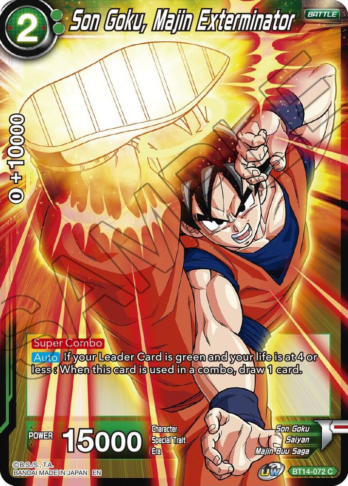 Son Goku, Majin Exterminator BT14-072 card from Cross Spirits