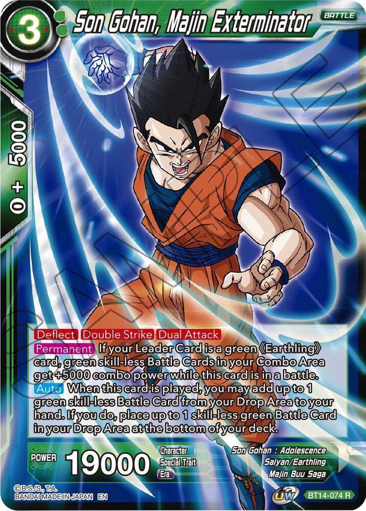 Son Gohan, Majin Exterminator BT14-074 card from Cross Spirits