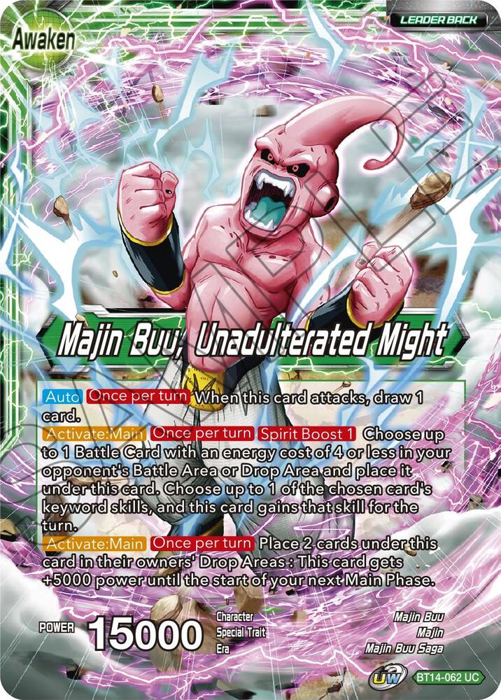 Majin Buu // Majin Buu, Unadulterated Might BT14-062 card from Cross Spirits