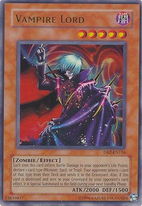 Vampire Lord DB2-EN116 card from Dark Beginning 2