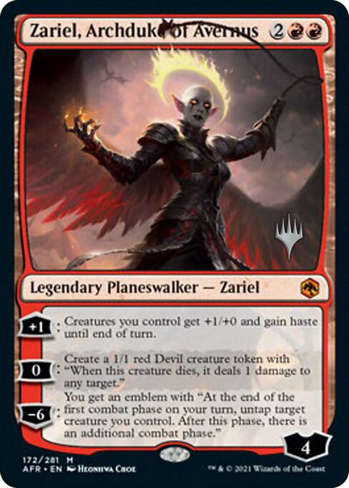 Zariel, Archduke of Avernus 172 card from Promo Pack: Adventures in the Forgotten Realms