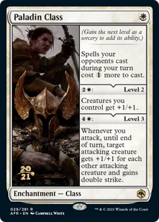 Paladin Class 29 card from Prerelease Cards