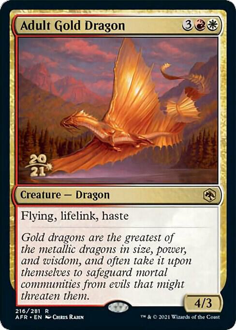 Adult Gold Dragon 216 card from Prerelease Cards