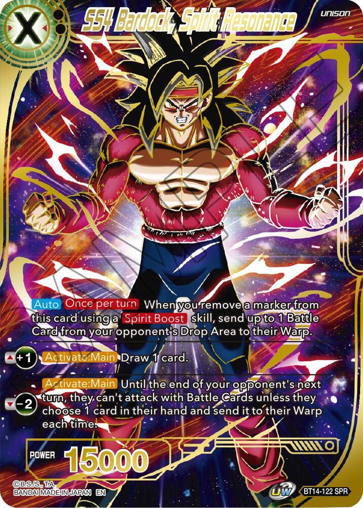 SS4 Bardock, Spirit Resonance (SPR) BT14-122 card from Cross Spirits