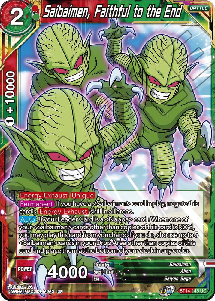 Saibaimen, Faithful to the End BT14-145 card from Cross Spirits
