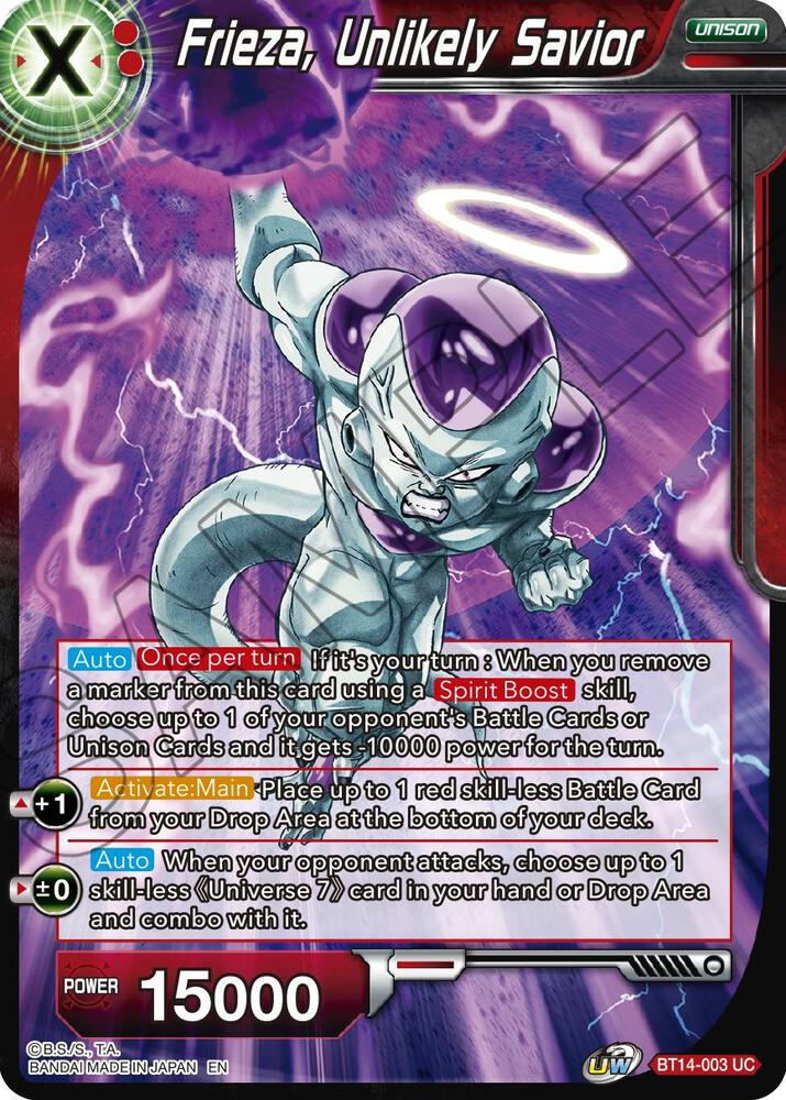 Frieza, Unlikely Savior BT14-003 card from Cross Spirits