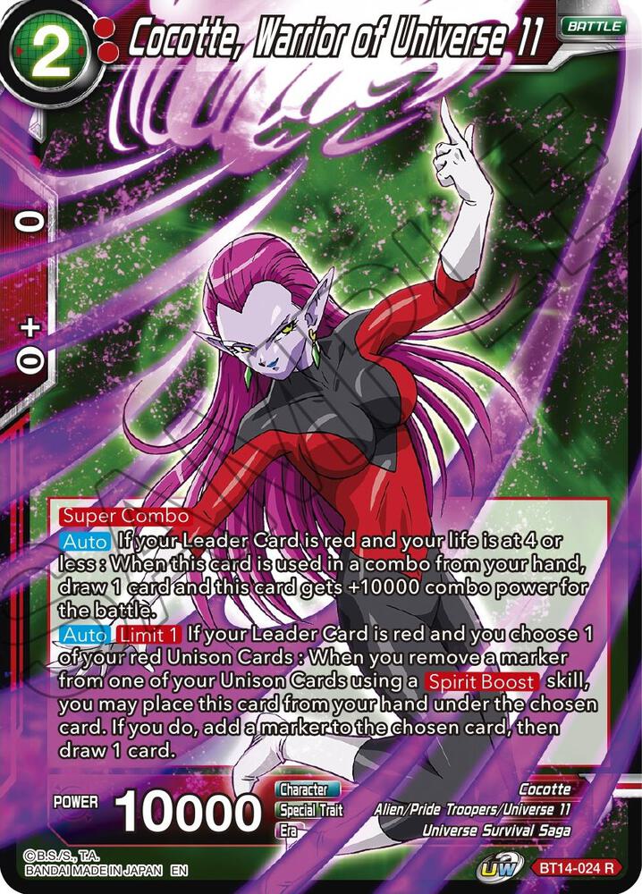 Cocotte, Warrior of Universe 11 BT14-024 card from Cross Spirits