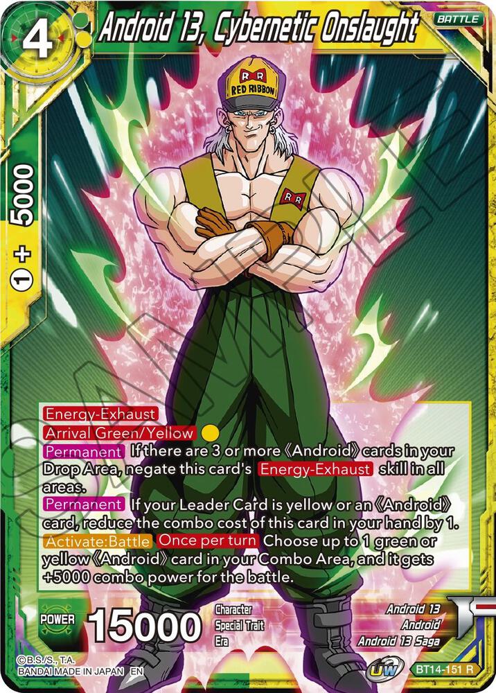 Android 13, Cybernetic Onslaught BT14-151 card from Cross Spirits