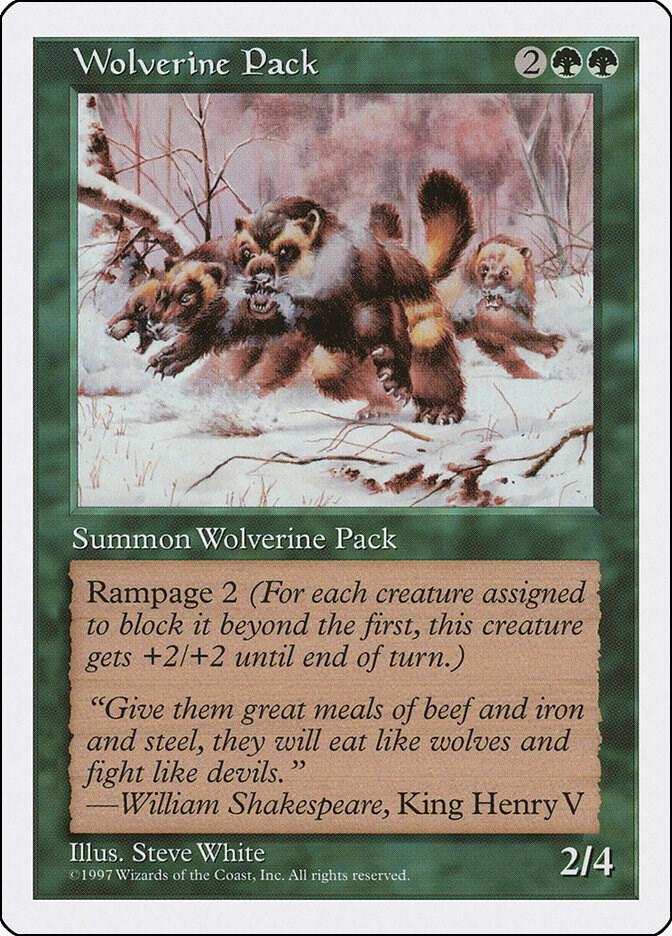 Wolverine Pack card from Fifth Edition