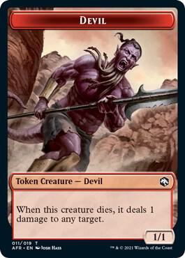 Devil // Emblem - Ellywick Tumblestrum Double-Sided Token 11 // 16 card from Adventures in the Forgotten Realms