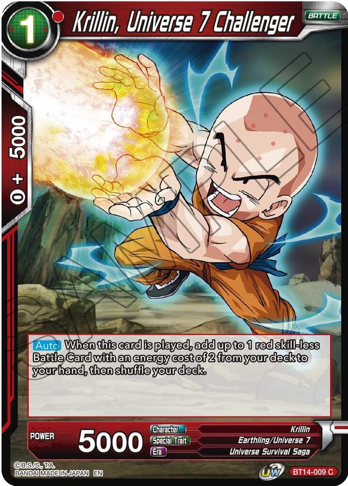 Krillin, Universe 7 Challenger BT14-009 card from Cross Spirits