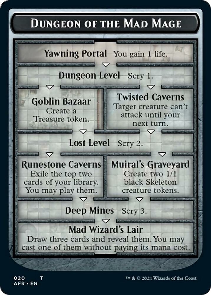 Dungeon of the Mad Mage Token (AFR) 20 card from Oversize Cards