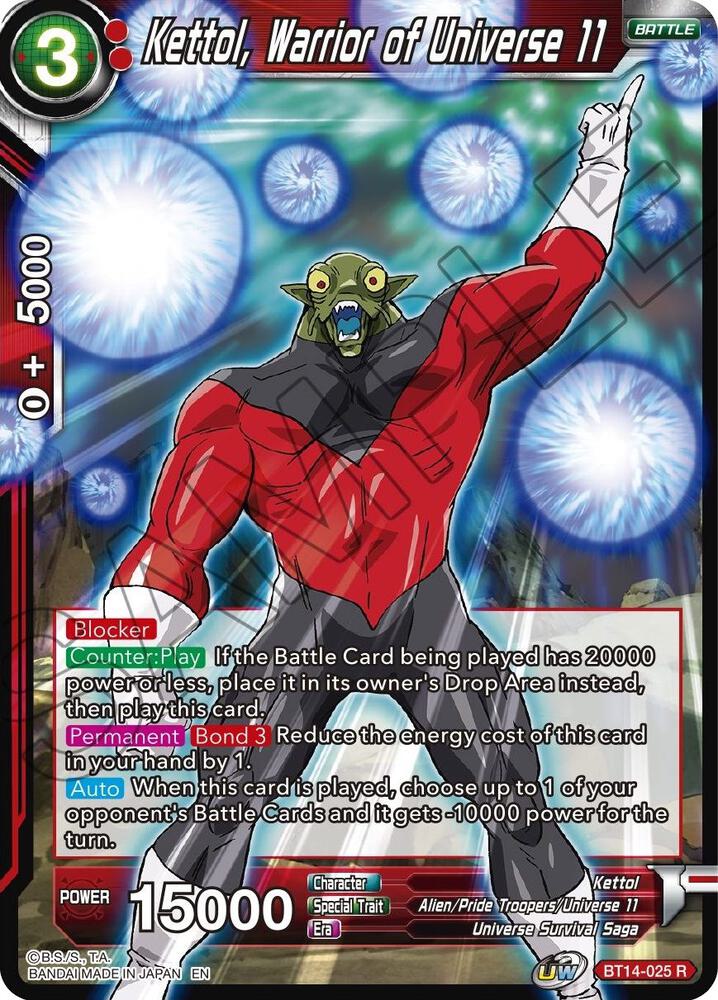 Kettol, Warrior of Universe 11 BT14-025 card from Cross Spirits