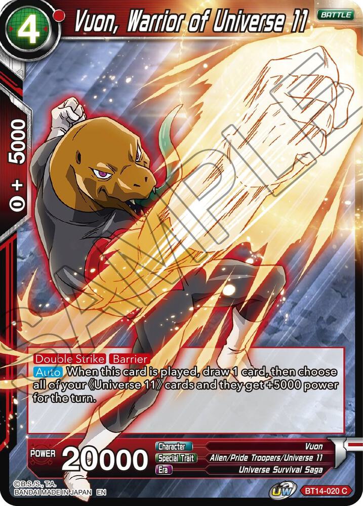 Vuon, Warrior of Universe 11 BT14-020 card from Cross Spirits
