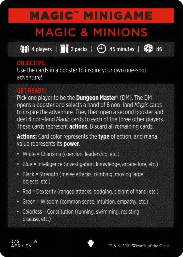 Magic Minigame: Magic & Minions 3 card from Adventures in the Forgotten Realms