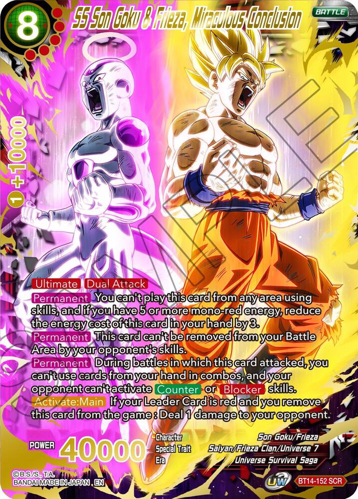 SS Son Goku & Frieza, Miraculous Conclusion BT14-152 card from Cross Spirits