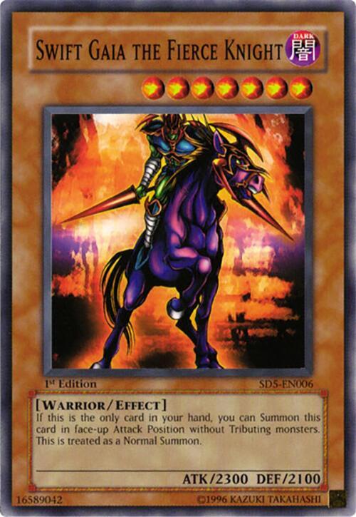 Swift Gaia the Fierce Knight SD5-EN006 card from Structure Deck: Warrior's Triumph