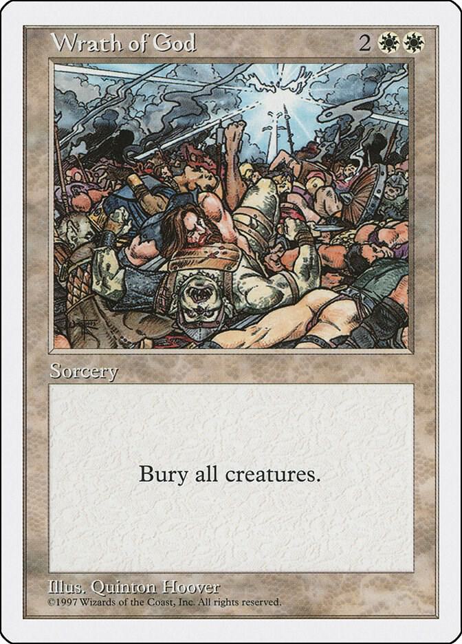 Wrath of God card from Fifth Edition