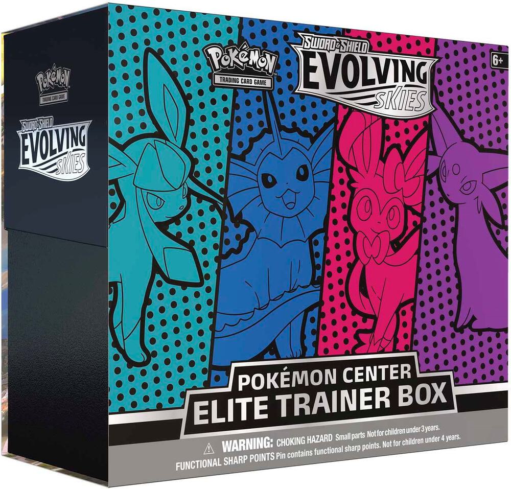 Evolving Skies Pokemon Center Elite Trainer Box [Glaceon/Vaporeon/Sylveon/Espeon] (Exclusive) card from SWSH07: Evolving Skies