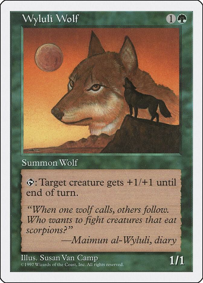 Wyluli Wolf card from Fifth Edition