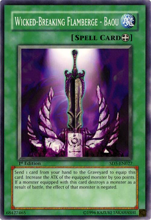 Wicked-Breaking Flamberge - Baou SD5-EN027 card from Structure Deck: Warrior's Triumph
