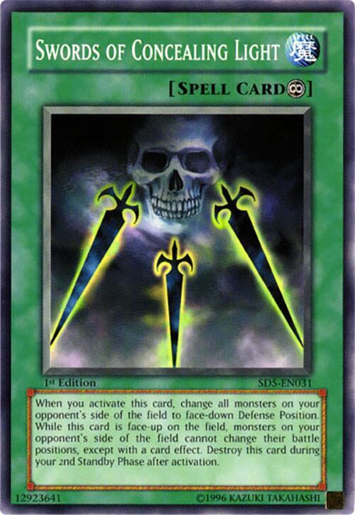 Swords of Concealing Light SD5-EN031 card from Structure Deck: Warrior's Triumph