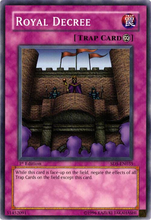 Royal Decree SD5-EN035 card from Structure Deck: Warrior's Triumph