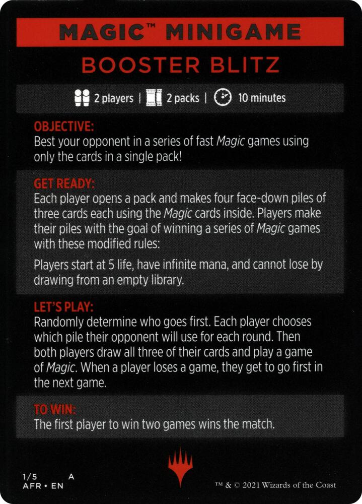 Magic Minigame: Booster Blitz 1 card from Adventures in the Forgotten Realms