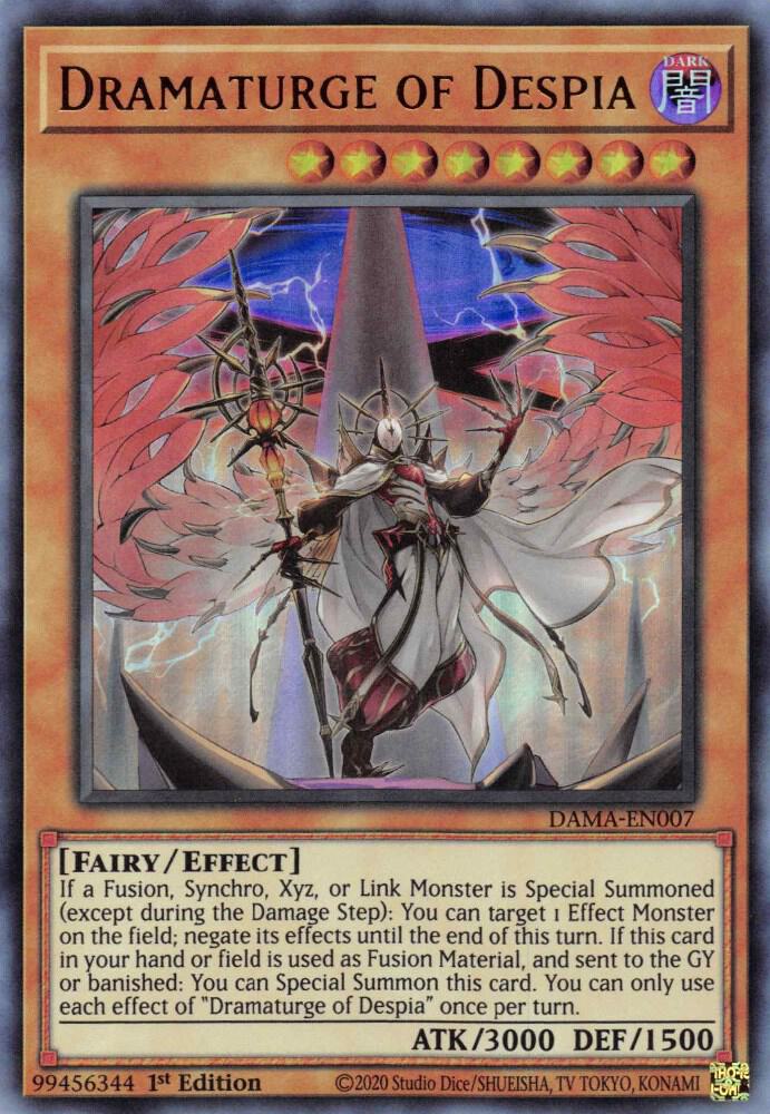 Dramaturge of Despia DAMA-EN007 card from Dawn of Majesty
