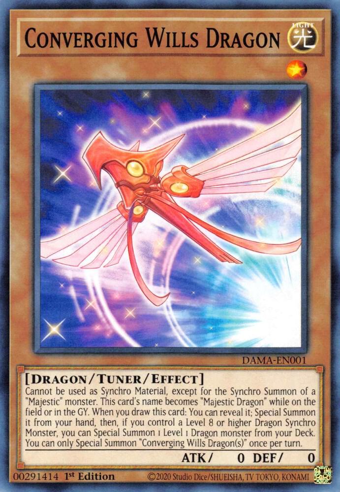 Converging Wills Dragon DAMA-EN001 card from Dawn of Majesty