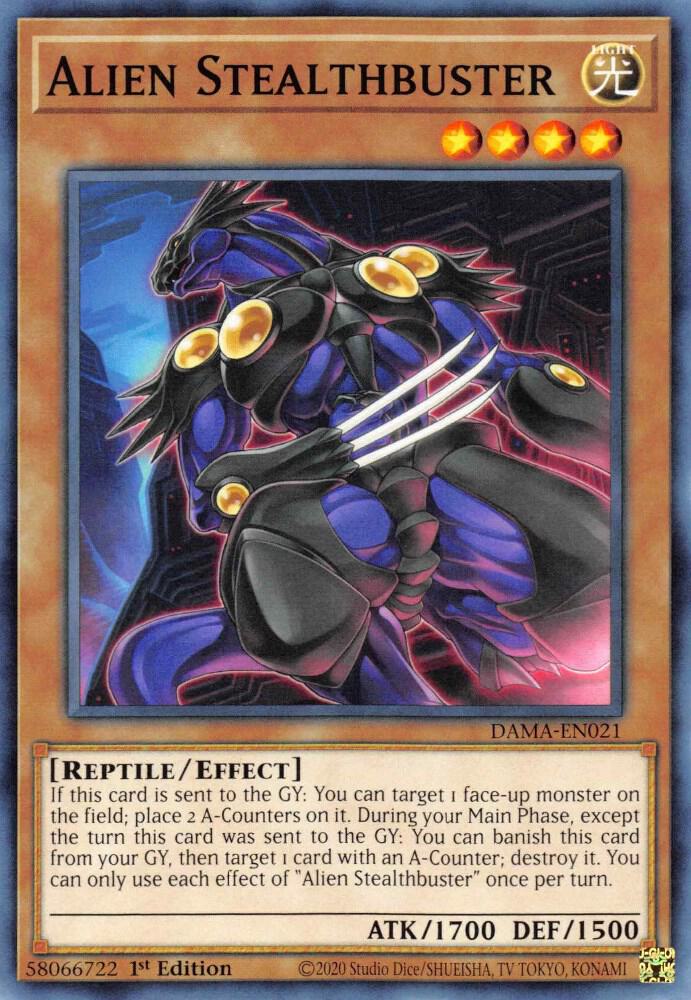 Alien Stealthbuster DAMA-EN021 card from Dawn of Majesty