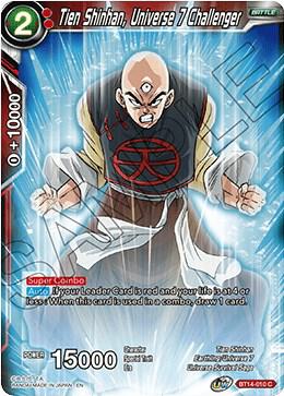 Tien Shinhan, Universe 7 Challenger BT14-010 card from Cross Spirits