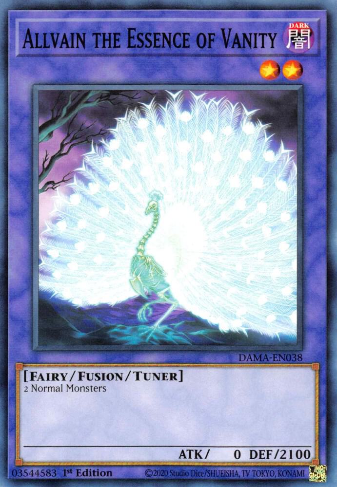 Allvain the Essence of Vanity DAMA-EN038 card from Dawn of Majesty