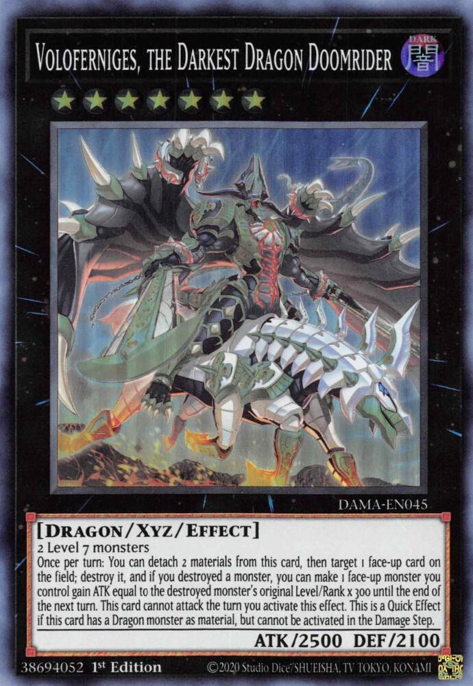 Voloferniges, the Darkest Dragon Doomrider DAMA-EN045 card from Dawn of Majesty