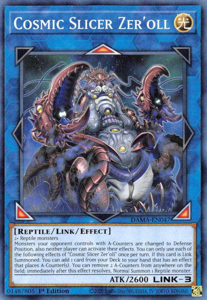 Cosmic Slicer Zer'oll DAMA-EN047 card from Dawn of Majesty