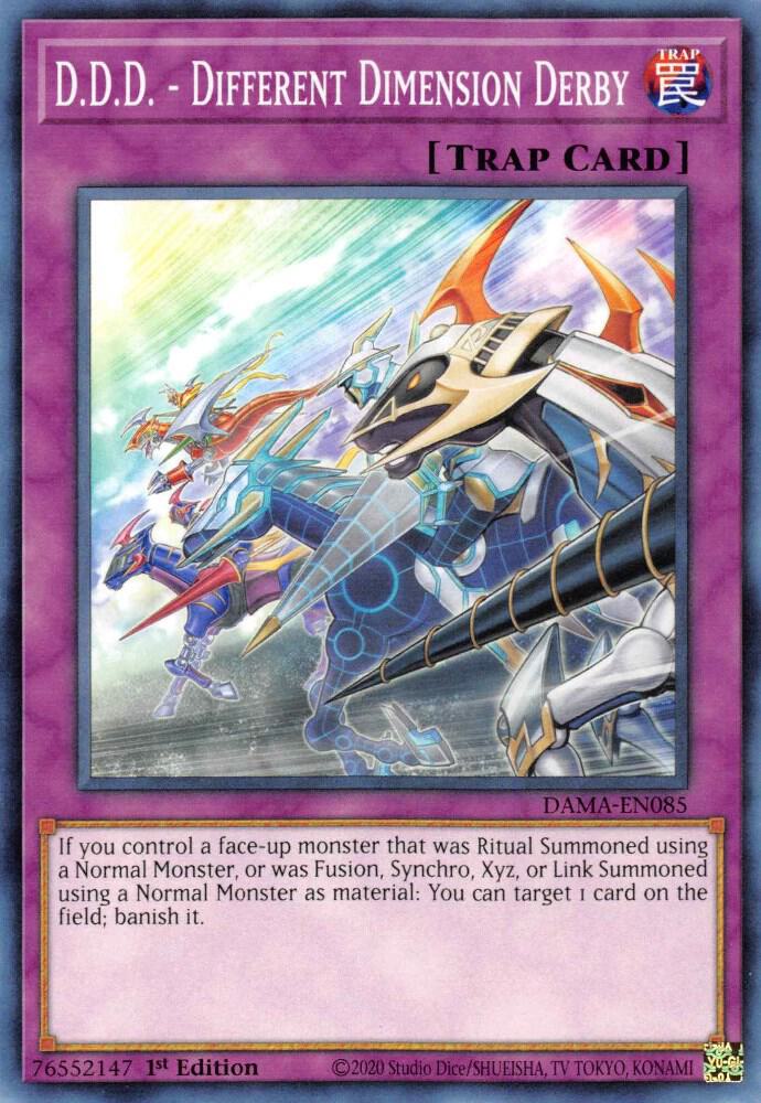 D.D.D. - Different Dimension Derby DAMA-EN085 card from Dawn of Majesty