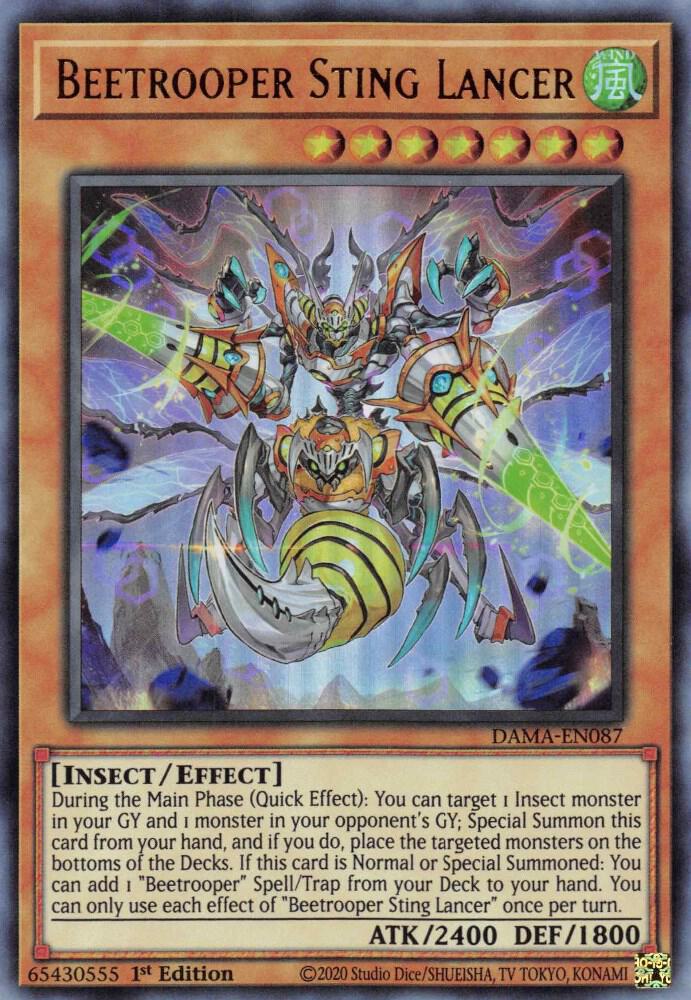 Beetrooper Sting Lancer DAMA-EN087 card from Dawn of Majesty