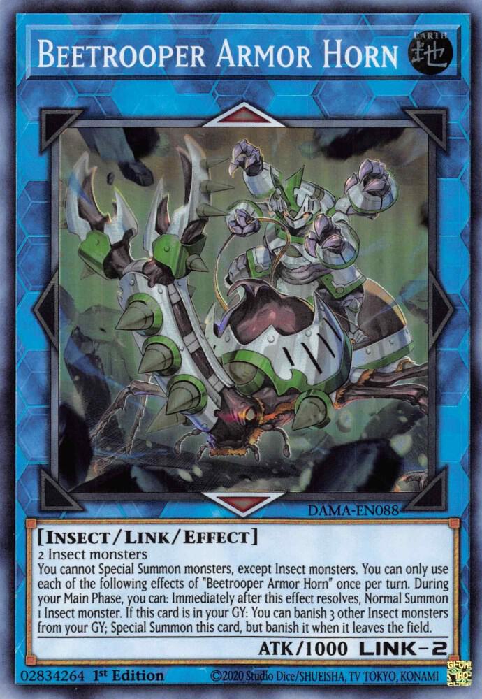 Beetrooper Armor Horn DAMA-EN088 card from Dawn of Majesty