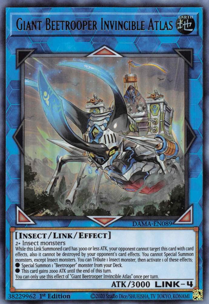 Giant Beetrooper Invincible Atlas DAMA-EN089 card from Dawn of Majesty