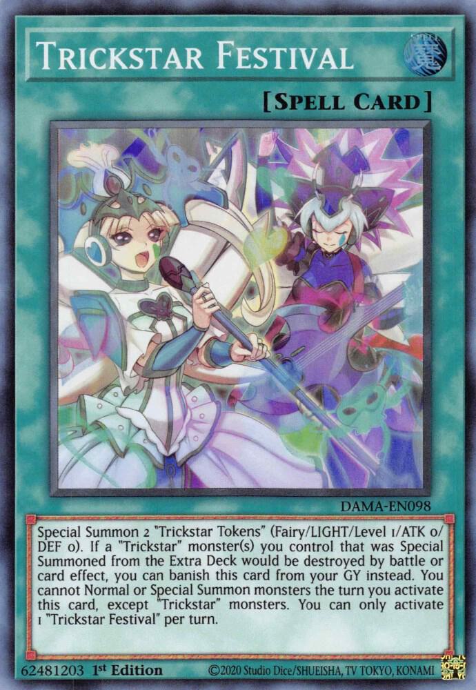 Trickstar Festival DAMA-EN098 card from Dawn of Majesty