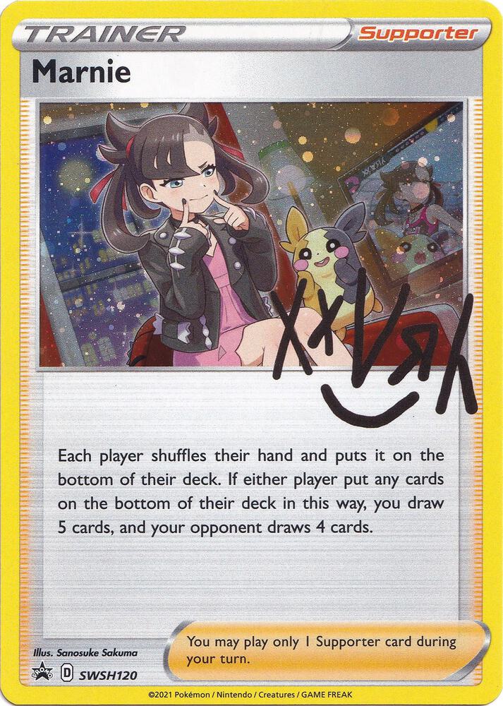 Marnie SWSH120 card from SWSH: Sword & Shield Promo Cards