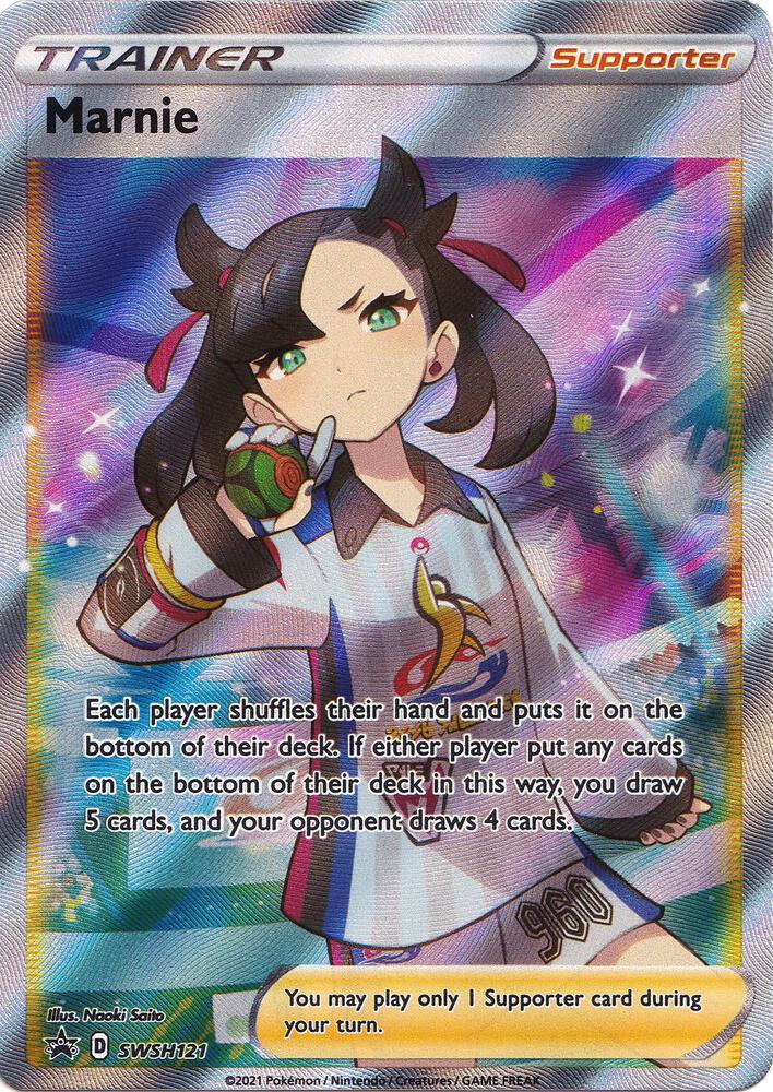 Marnie SWSH121 card from SWSH: Sword & Shield Promo Cards