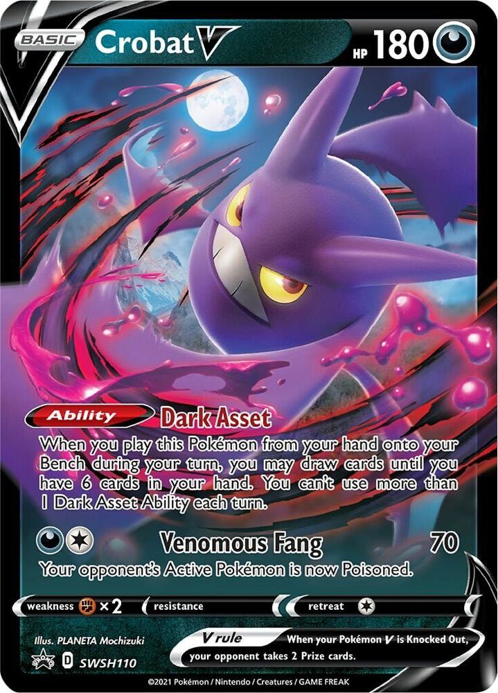 Crobat V SWSH110 card from SWSH: Sword & Shield Promo Cards