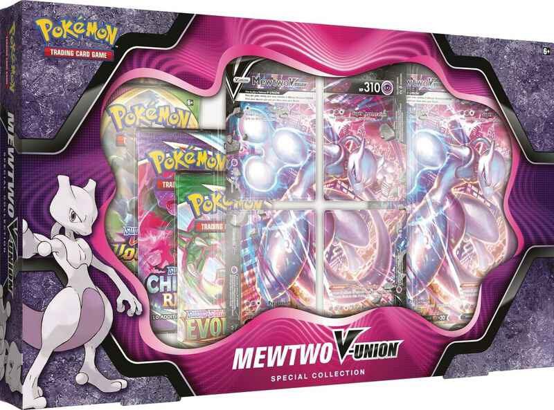 Mewtwo V-UNION Special Collection card from SWSH07: Evolving Skies