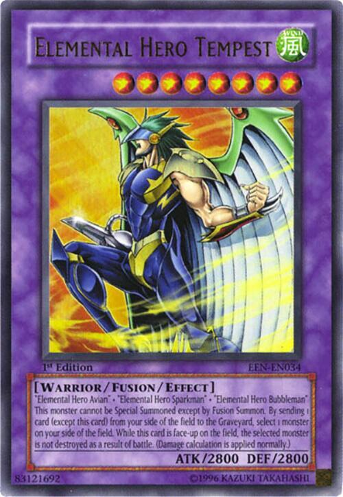 Elemental Hero Tempest EEN-EN034 card from Elemental Energy