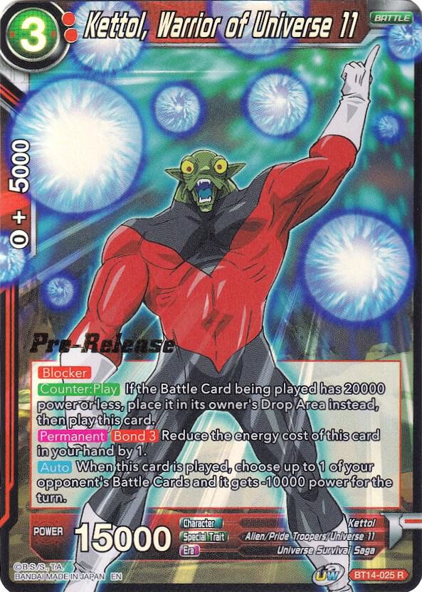 Kettol, Warrior of Universe 11 BT14-025 card from Cross Spirits Pre-Release Cards